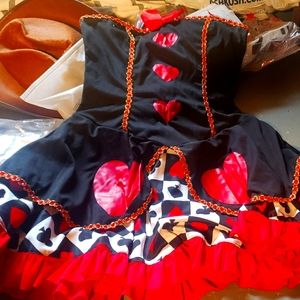 QUEEN OF HEARTS ladies dress Halloween costume